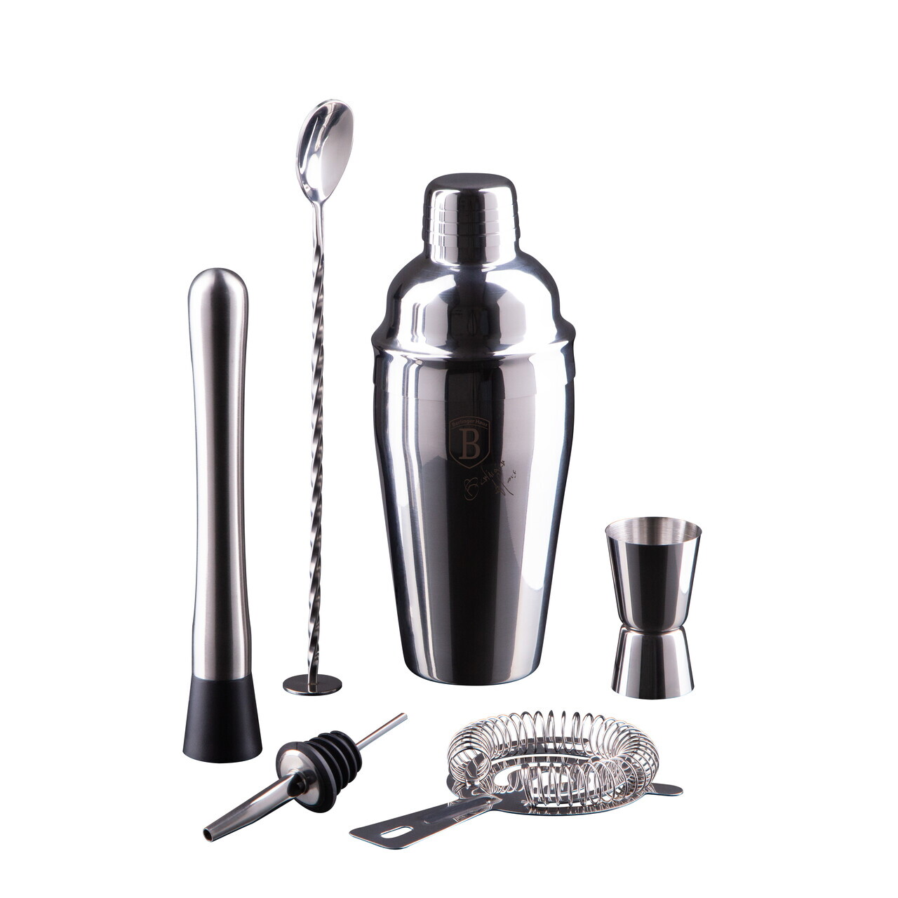 Set mix pentru cocktail 6 piese Berlinger Haus, Eternal, 550 ml, inox 18/10, argintiu - imagine 3